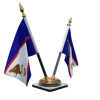 American Samoa 3d illustration Double V Desk Flag Stand png