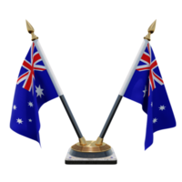 Australien 3d illustration dubbel- v skrivbord flagga stå png