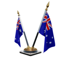 Australia 3d illustration Double V Desk Flag Stand png