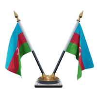 Azerbaijan 3d illustration Double V Desk Flag Stand png
