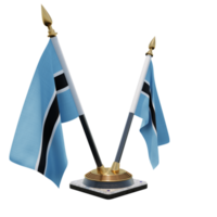 Botswana 3d illustration Double V Desk Flag Stand png