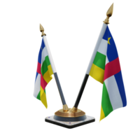 Central African Republic 3d illustration Double V Desk Flag Stand png