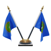 Central American Integration System 3d illustration Double V Desk Flag Stand png