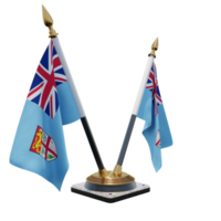 fidji illustration 3d double v support de drapeau de bureau png