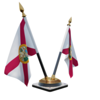 florida ilustração 3d dupla v suporte de bandeira de mesa png