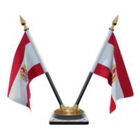 French Polynesia 3d illustration Double V Desk Flag Stand png