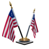 Liberia 3d illustration Double V Desk Flag Stand png