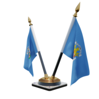 ilustração 3d melilla suporte de bandeira de mesa duplo v png