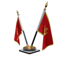 Montenegro 3d illustratie dubbele v bureau vlag staan png