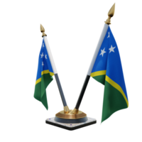 Solomon Islands 3d illustration Double V Desk Flag Stand png