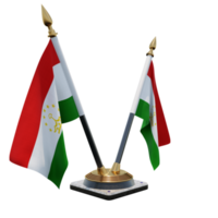 Tajiquistão ilustração 3d dupla v suporte de bandeira de mesa png