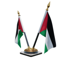 palestin 3d ilustração dupla v suporte de bandeira de mesa png