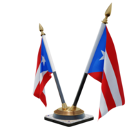 Puerto Rico 3d illustration Double V Desk Flag Stand png