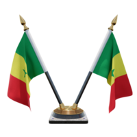 senegal ilustración 3d soporte de bandera de escritorio doble v png