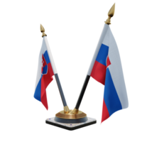 slovaquie 3d illustration double v bureau porte-drapeau png