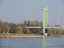 the river rhine near cologne in germany photo