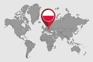 spouse Officer Snowstorm Pin map with Poland flag on world map. Vector illustration. 11223348 Vector  Art at Vecteezy