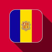 Andorra flag, official colors. Vector illustration.