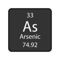 Arsenic symbol. Chemical element of the periodic table. Vector illustration.