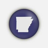Arkansas state circle map with long shadow vector