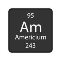 símbolo de americio. elemento químico de la tabla periódica. ilustración vectorial vector