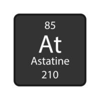 símbolo de astato. elemento químico de la tabla periódica. ilustración vectorial vector