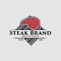 steak store logo design template premium vector