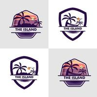 plantilla de vector de diseño de logotipo de isla vector premium