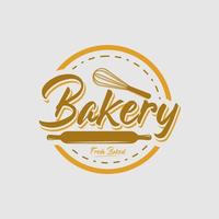 A collection of bakery logo design template vector