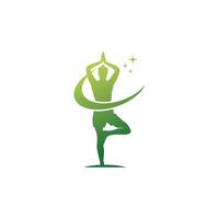 vector premium de diseño de plantilla de logotipo de yoga