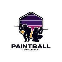 plantilla de diseño de logotipo de equipo de paintball vector