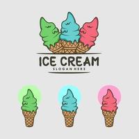 Ice cream Logo design vector template. Concept icon silhouette.