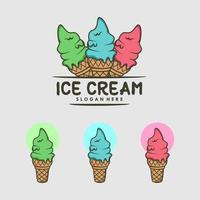 plantilla de vector de diseño de logotipo de helado. silueta de icono de concepto.