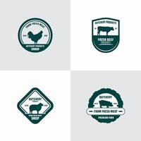 Butchery or meat shop vintage logo template vector