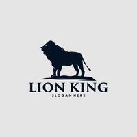 Lion king illustration logo design templates Premium Vector