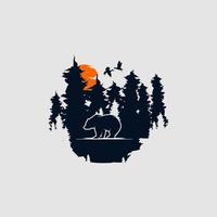 Vector illustration of wild bear logo design