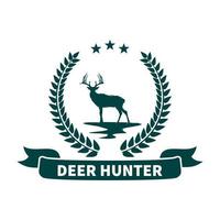 deer hunting logo design template vector