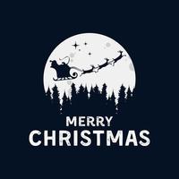 merry christmas with santa clause logo design vector