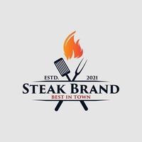 barbecue grill logo Premium Vector