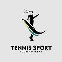 Diseño de ilustración de vector de plantilla de logotipo de tenis