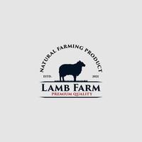Lamb farm premium quality logo design vector