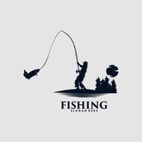 vector fishing logo design template