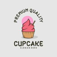 Cupcakes design premium logo design vector
