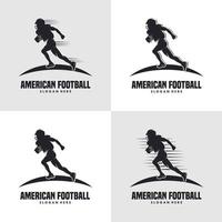 Running American football player logo silhouette  American Football logo vector