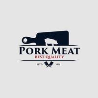 diseño de logotipo de mejor calidad de carne de cerdo vector