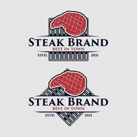 Set of steak store logo template vector