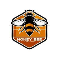 concepto de diseño de logotipo de abeja de miel vector