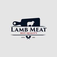 Lamb meat best quality logo design vector