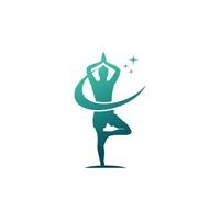 vector premium de diseño de plantilla de logotipo de yoga