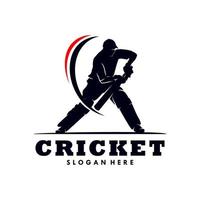 diseño de plantilla de logotipo de deporte de críquet vector